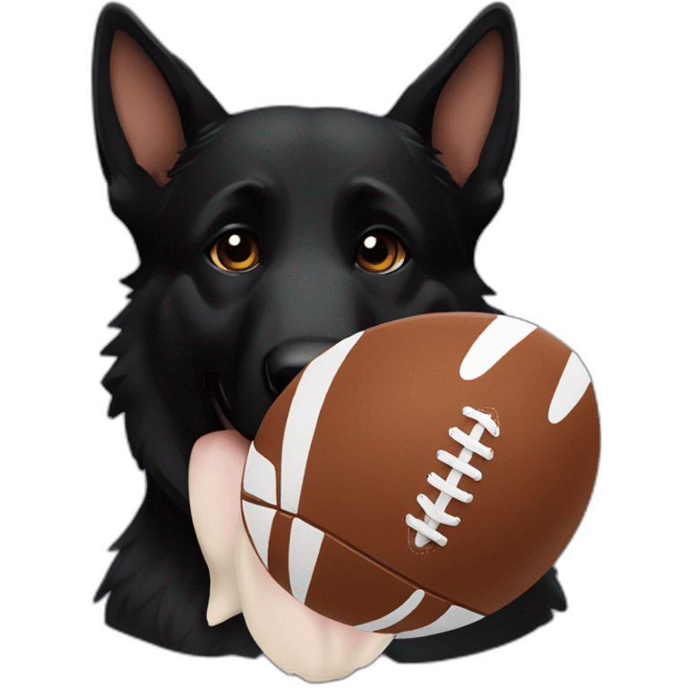 Black German Shepherd playing American football emoji