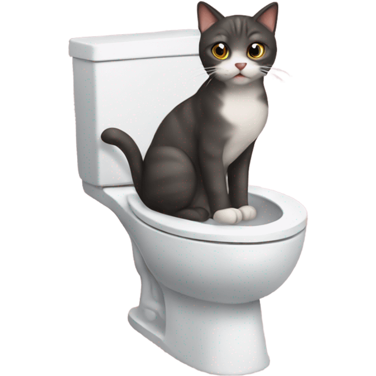 Cat using the toilet emoji