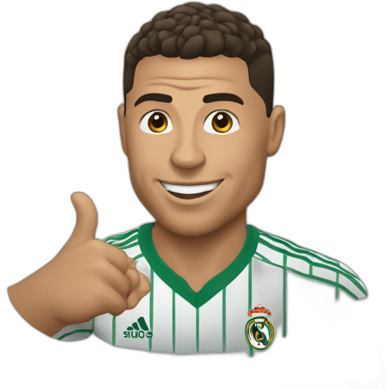 Ronaldo making a siu emoji