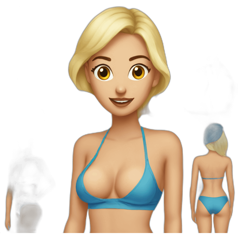 sexy blonde in swimsuit bottom emoji