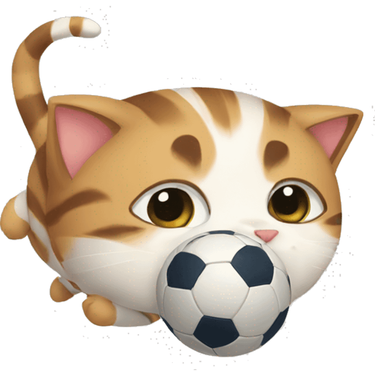 cat play footbal emoji