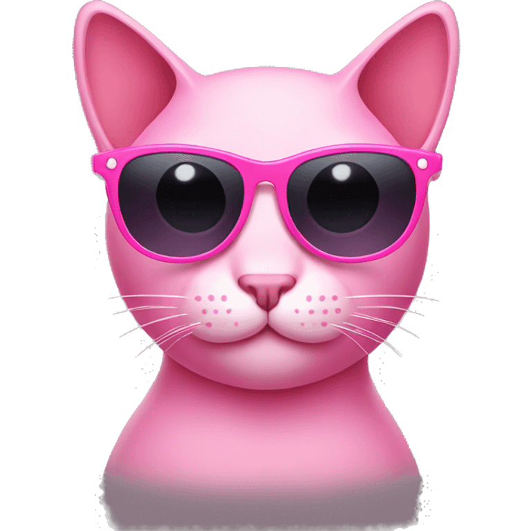 Pink cat with sunglasses emoji