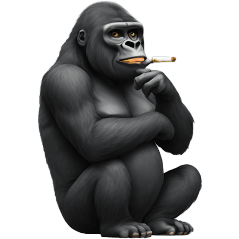 Gorilla smoking  emoji