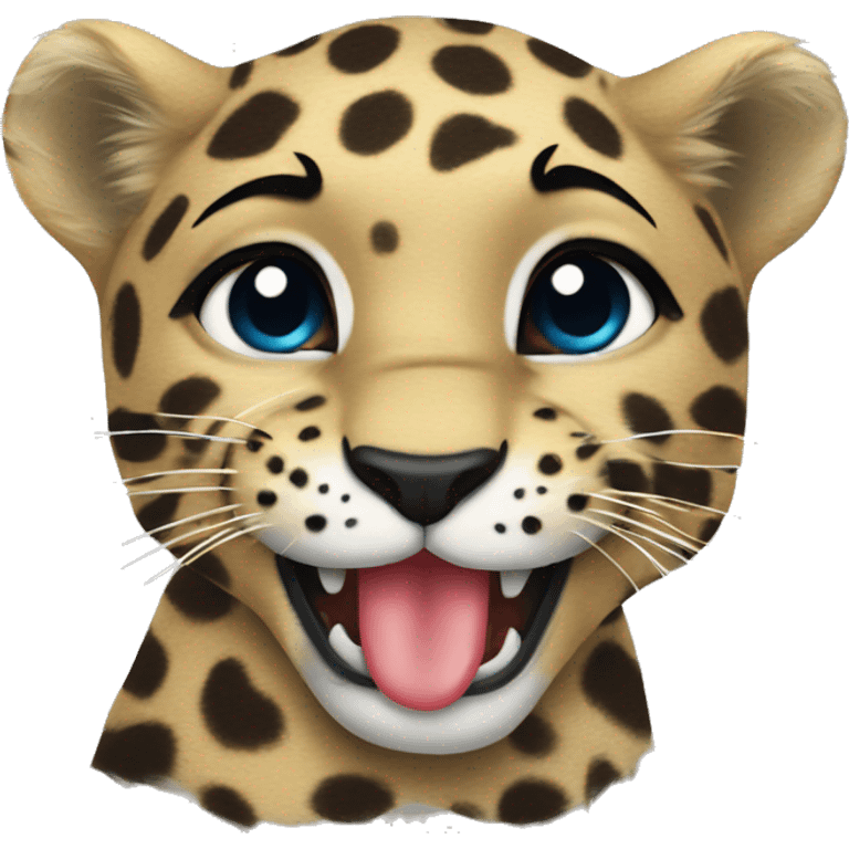 leopard licks paw emoji