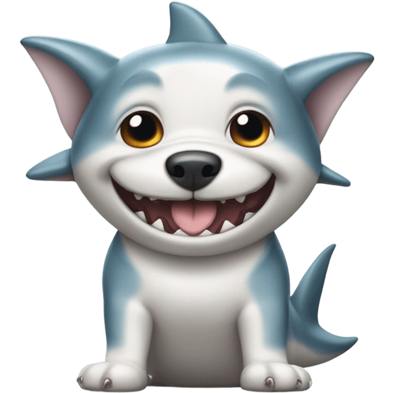 Cute shark with dog legs emoji