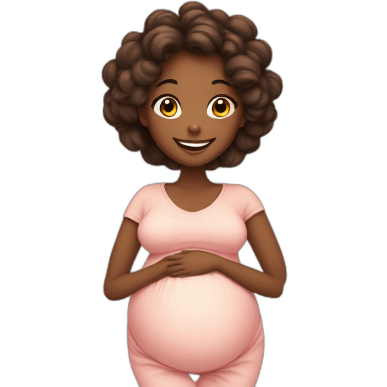 beautiful happy pregnant girl emoji