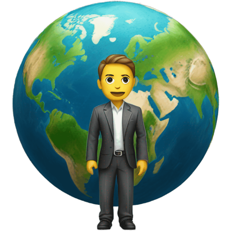 man standing on top of earth emoji