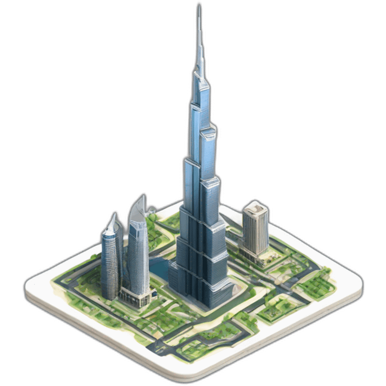 isometric-3d-Burj-Khalifa-landscape emoji