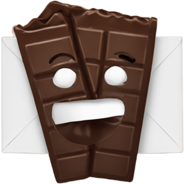 chocolate and a folded paper card emoji