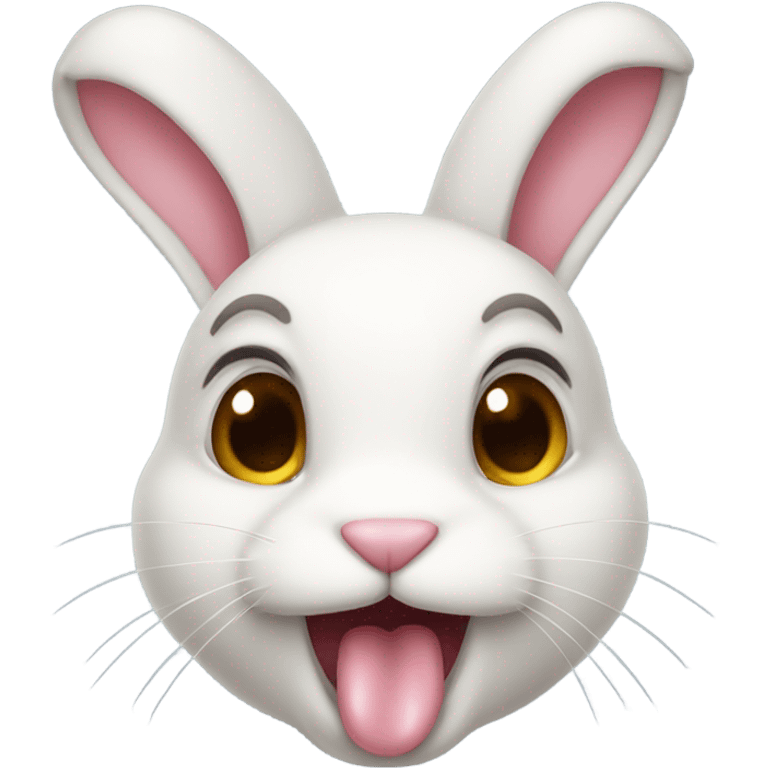 cute bunny sticking tongue out emoji