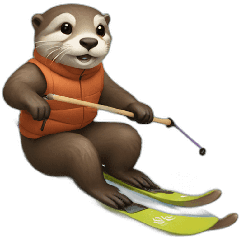 otter skiing emoji