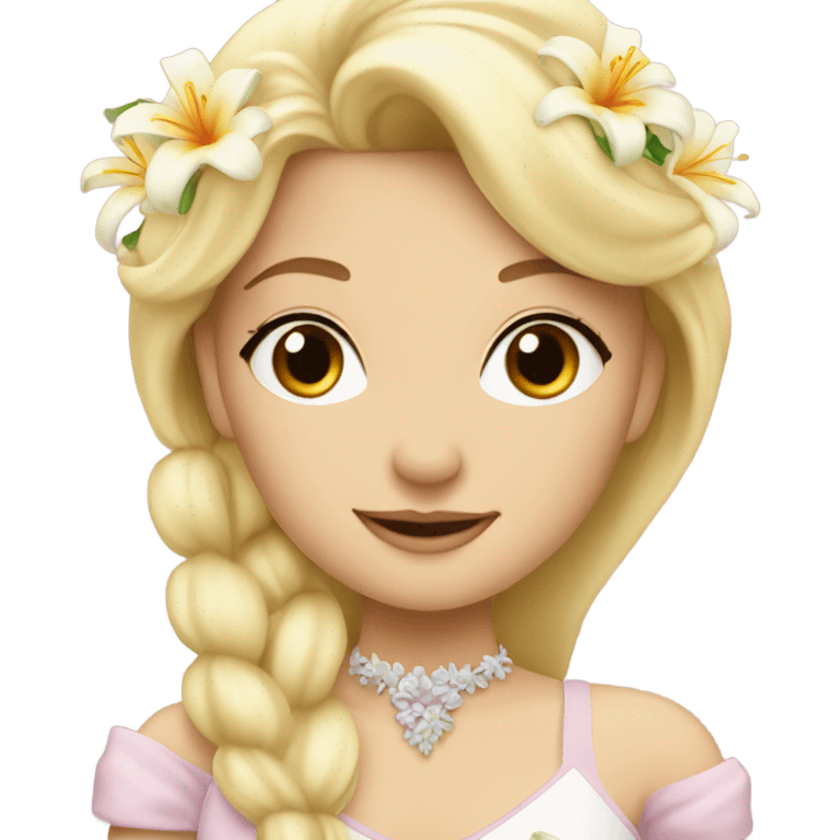 Blonde princess with lily flowers  emoji