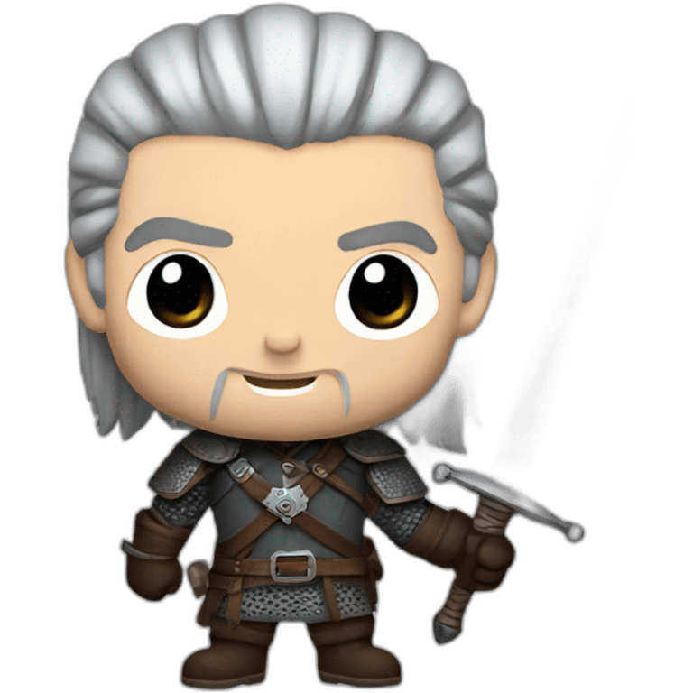 Geralt of Rivia with sword emoji