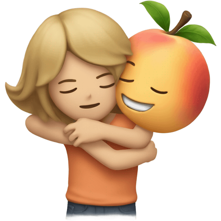 hug a peach emoji