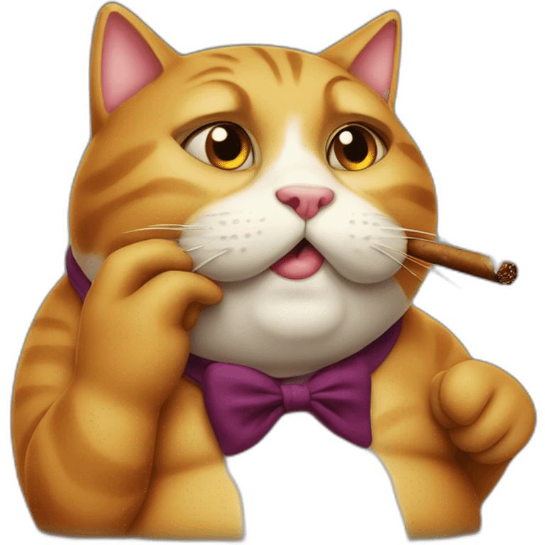 Fat cat smoking a cigar emoji