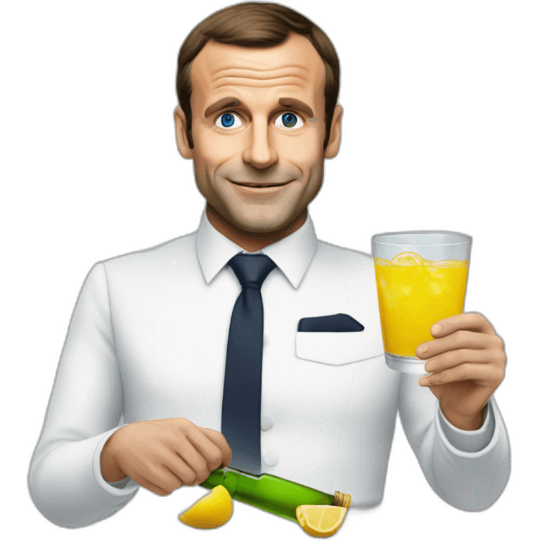 Macron qui boit de la vodka emoji