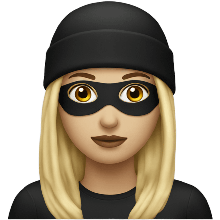 Blonde woman wearing a black ski mask  emoji