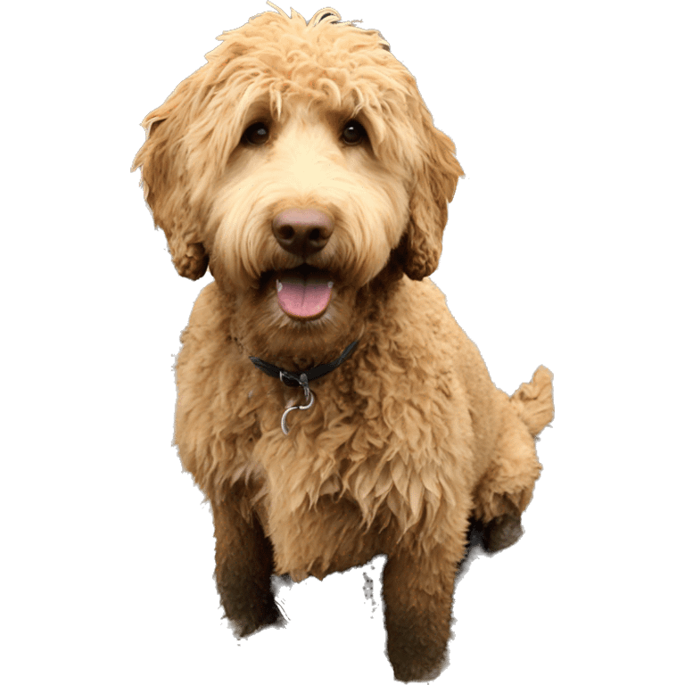 Golden doodle in mud emoji