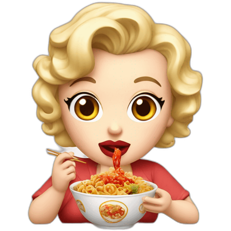 Marilyn monroe eating chinese food emoji