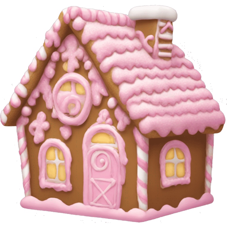 light pink gingerbread house emoji