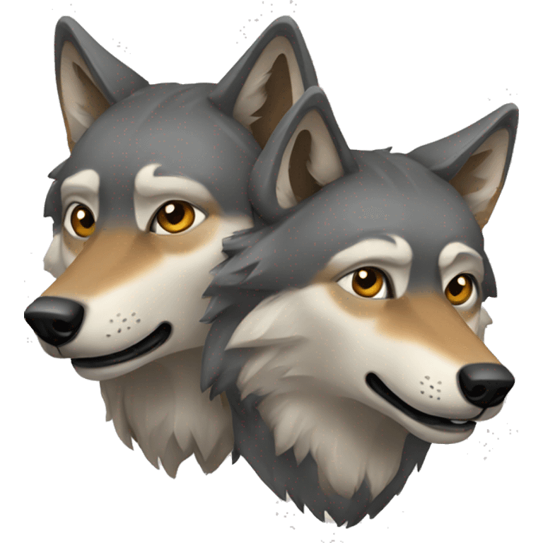 two wolves emoji