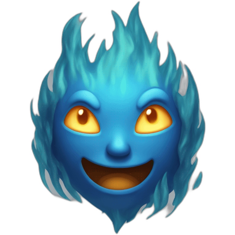 little blue spirit flame without face emoji