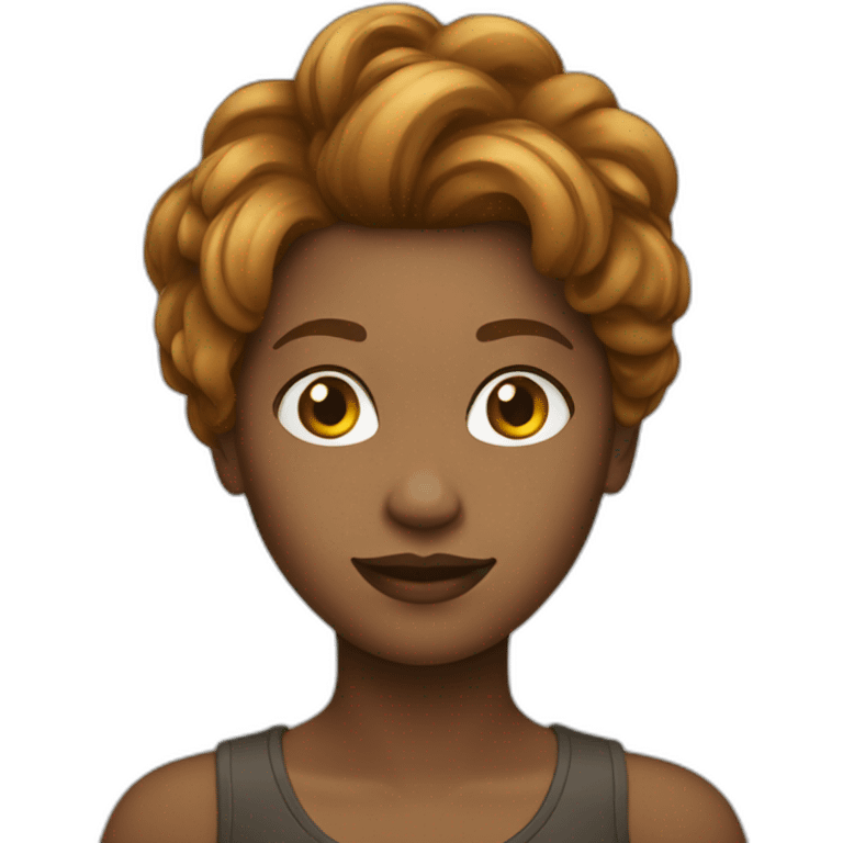 femme cheveux chatain emoji