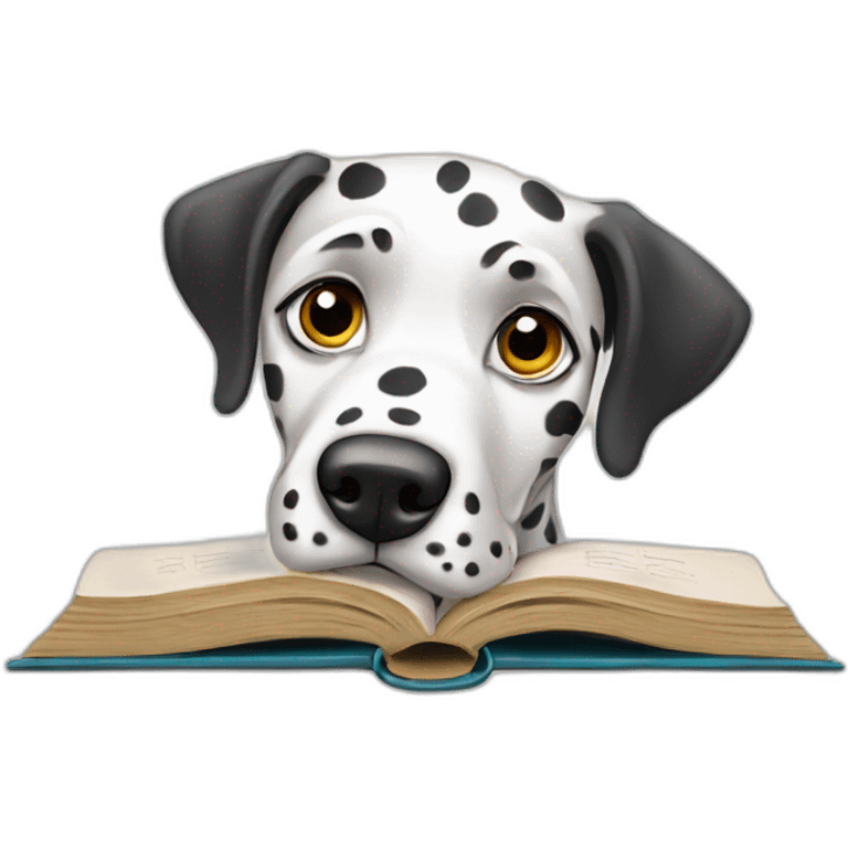 Dalmatian studying english emoji