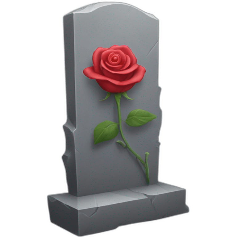 Tombstone with running legs and a rose in hand emoji