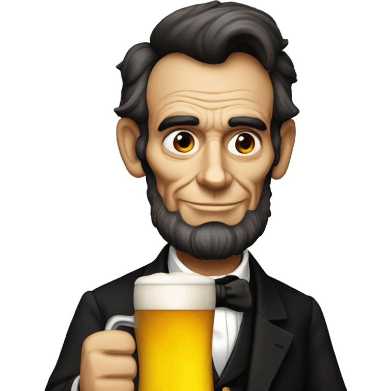 Abraham Lincoln drinking a pint of beer emoji