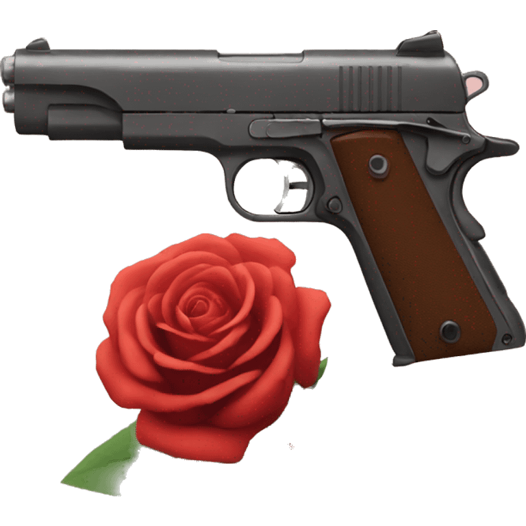 gun and rose emoji