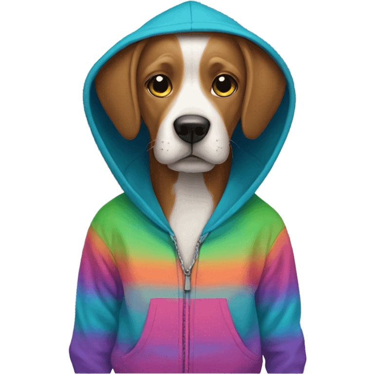 Dog wearing a hoodie emoji