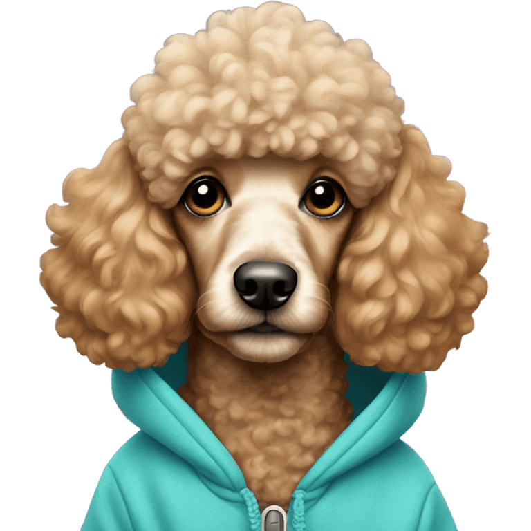 Poodle wearing hoodie emoji