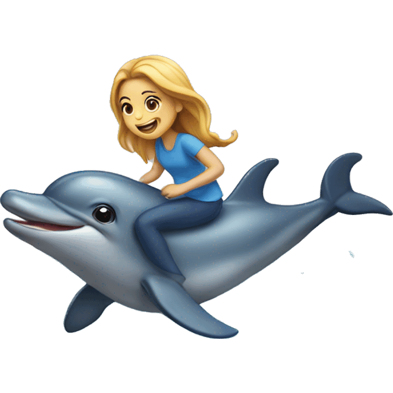 girl riding dolphin emoji