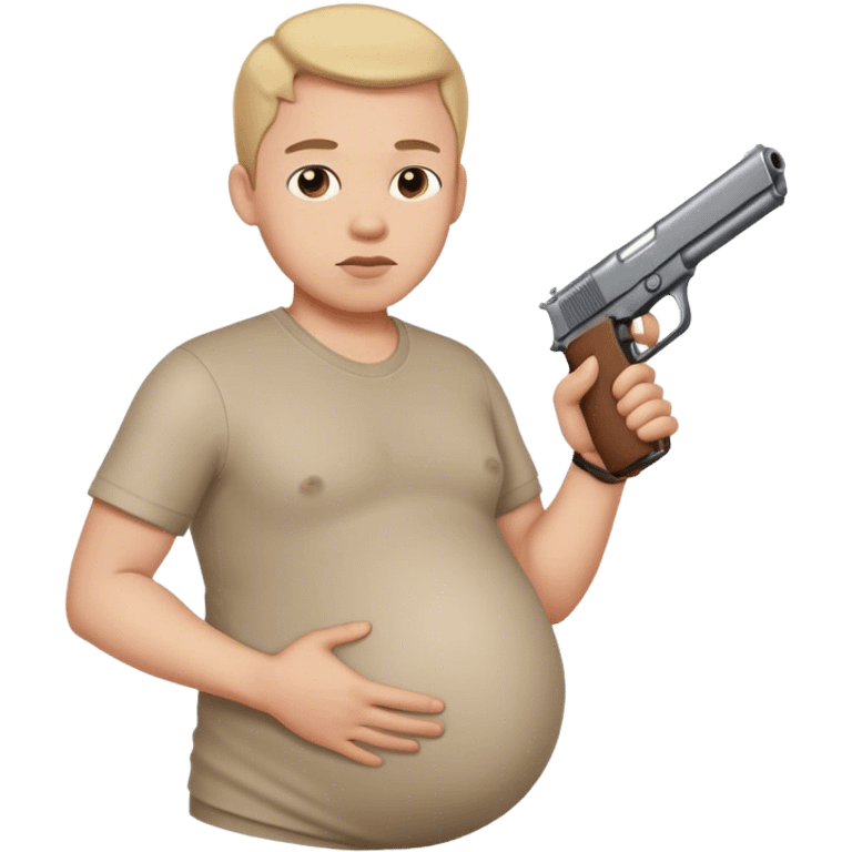 pregnant man with a gun emoji