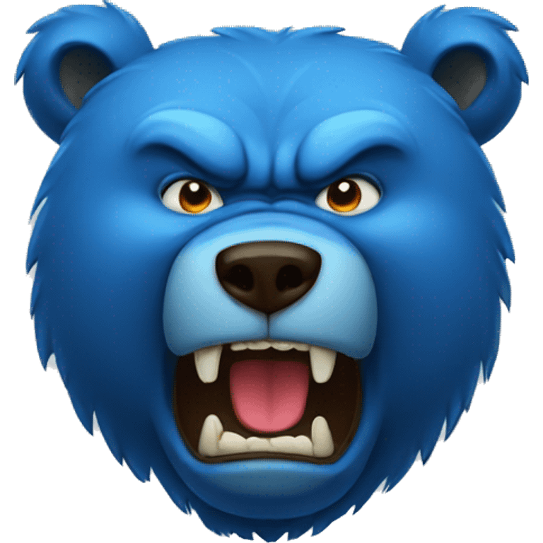 Angry blue bear emoji