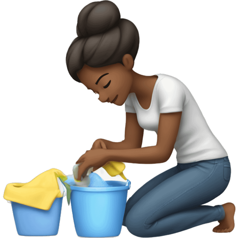 Mom cleaning baby emoji