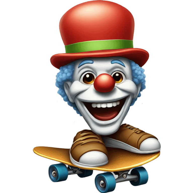 old clown with cap on skateboard  emoji