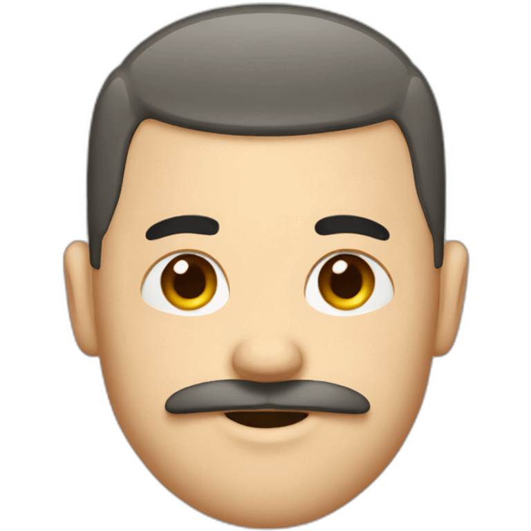 short shaved head with mustache emoji