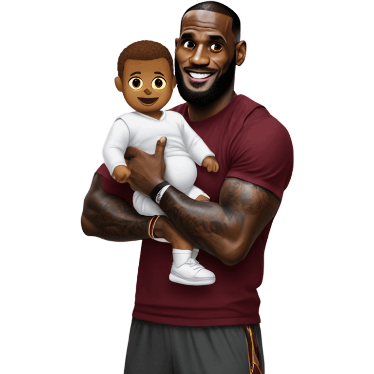 lebron james holding baby emoji