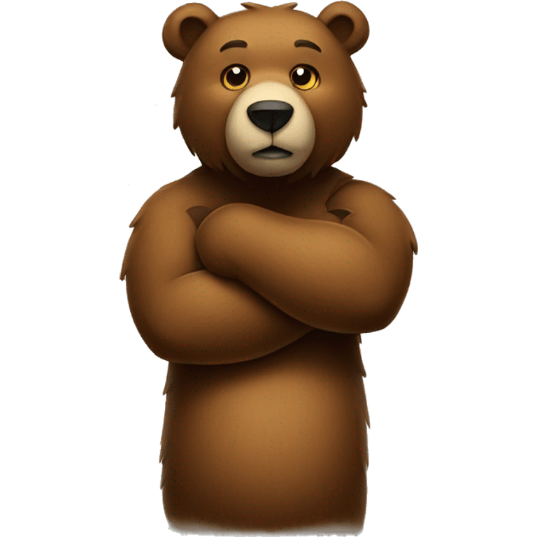 bear arm crossed in shape of an x emoji