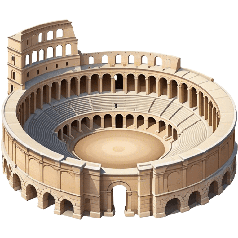 Realistic Pula Arena Landmark Emoji, featuring the grand Roman amphitheater with its large stone arches and well-preserved outer walls. emoji