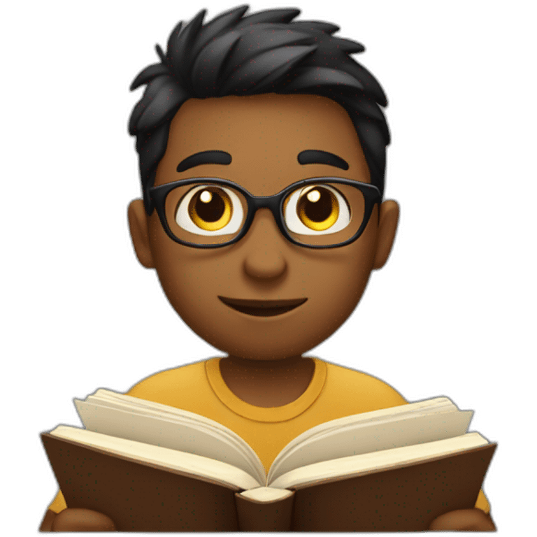 boy reading book  emoji