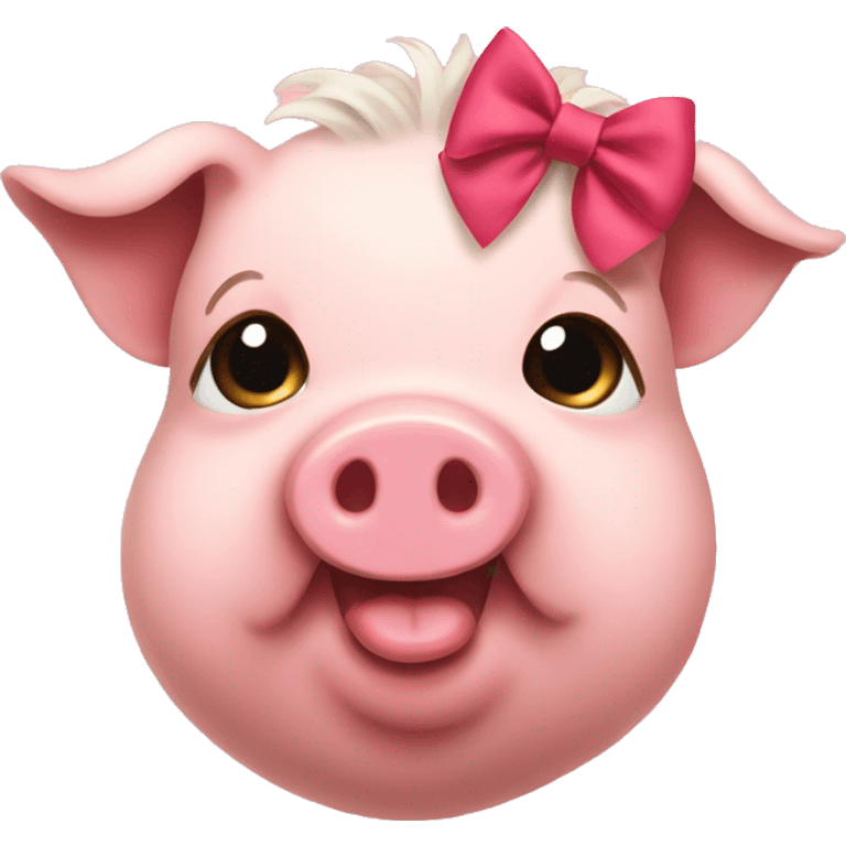 Pig with hair bow  emoji