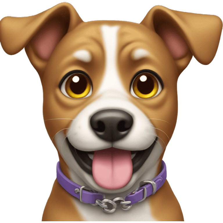 playful dog with collar emoji