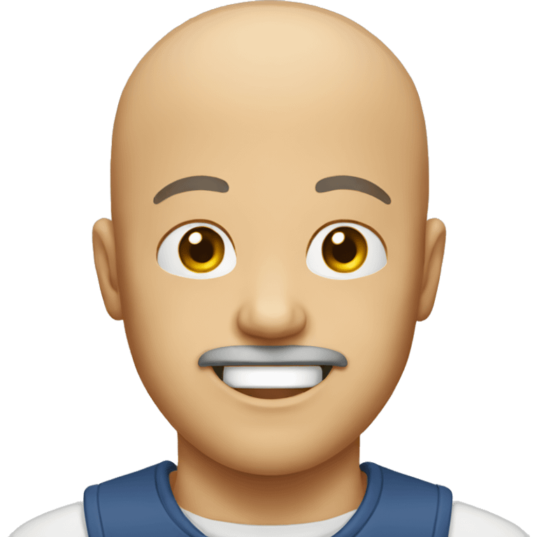 A bald man with his mouth open  emoji