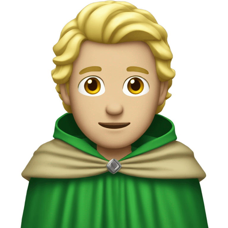 Blonde man green cape emoji