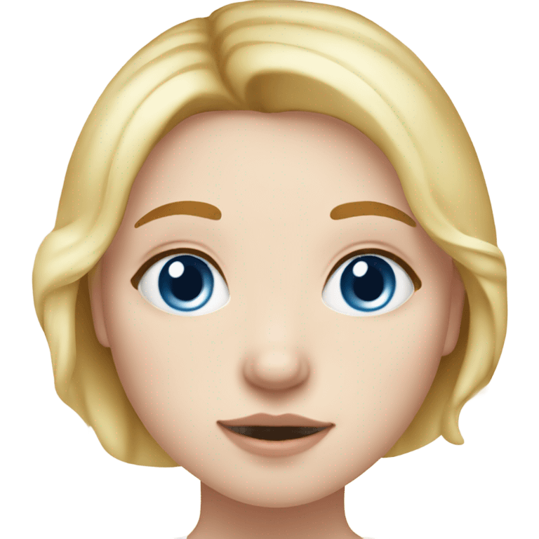 Blonde girl-chubby-blue eyes-freckles-milk on face emoji