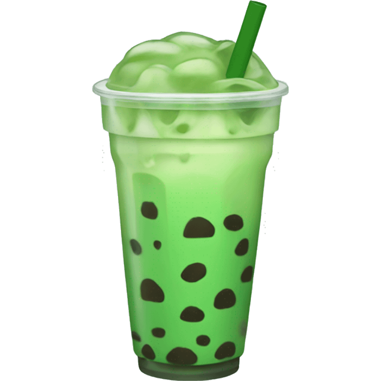 Green color boba tea emoji