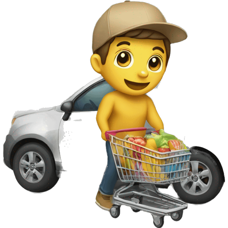 monito con un carro de compras emoji